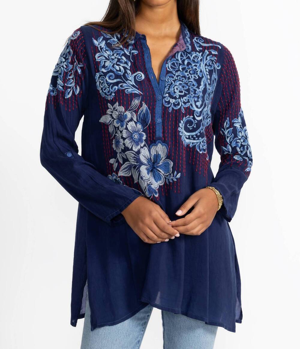 NEW JOHNNY WAS gilani tunic in blue night